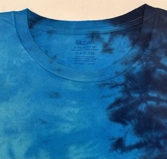 Gildan Handmade Tie Dye Unisex T-Shirt Size XL Multi Blue Scrunch Design Tee NEW
