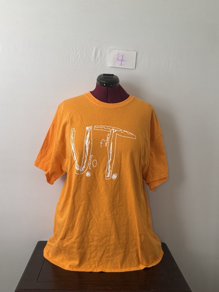 UT Free The Sea Orange Graphic T Shirt Gildan Heavy Cotton Men’s 2XL