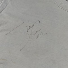 Vintage Speedway Racing Shirt Mens Large White Auburn Qualifier Signed 80s