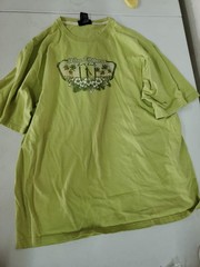 Vintage Y2K No Boundaries Island Waves Surf Shop Olive Green T-shirt Large