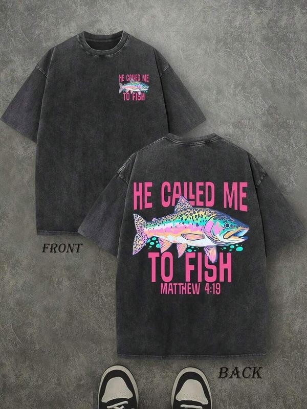 Retro Washed T-Shirt Double Sided Printed (230 Pure Cotton T-Shirt) ‘HE CALLED M