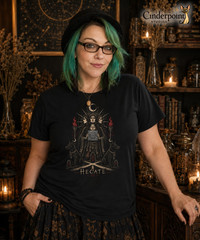 Hecate Triple Goddess T Shirt Dark Fantasy Gothic Pagan Black Witchy Tee XS-5XL