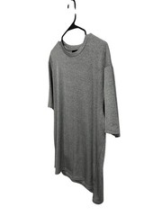 Claiborne Mens Gray Ribbed Short Sleeve Tee Size Large Casual Lightweight Knit