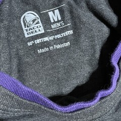 Taco Bell Work T Shirt Employee After Party Open Past Curfew Quote Grey Medium