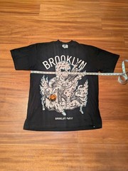 Warren Lotas Brooklyn Nets Finest Brewing Skull Tee size Large Big Graphic