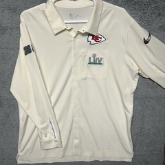 Nike KC Chief Performance Shirt Mens XXL Beige L/S Pullover NFL On Field Dri Fit