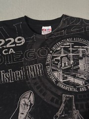 San Diego 229 California Steel Vtg Y2K AOP Construction Work Tool T Shirt XL