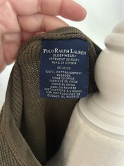Polo Ralph Lauren Sleepwear Thermal Shirt Medium Olive Green Waffle Knit Cotton