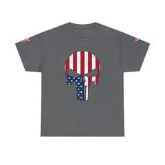 USA Military Warrior Skull Flag T-Shirt Patriotic tee