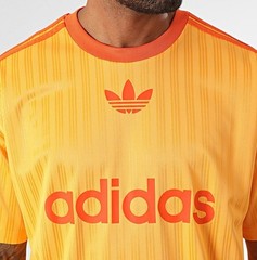 NEW MEN’S ADIDAS ORIGINALS TREFOIL POLY TEE SHIRT ~SIZE MEDIUM #JP1027 ORANGE