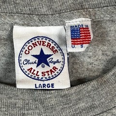 Vintage Converse Chuck Taylor T Shirt Large Gray Blue Star Logo USA