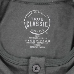 True Classic Men’s Shirt, Long Sleeve Henley Style Shirt MSRP $35