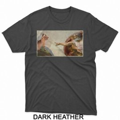 Funny Cat Slap Sarcastic Creation Of Adam Cat Meme Cat Lover T-Shirt