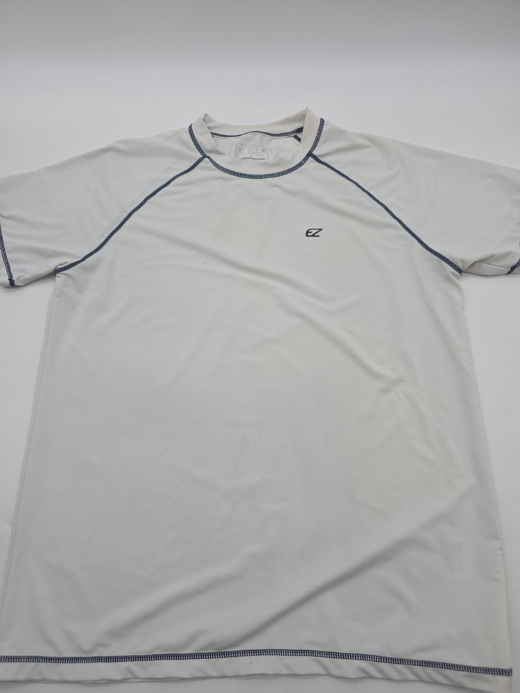 EZRUN T-Shirt Men Large White Logo Running Tee..#38852