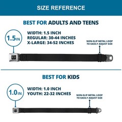mens Seatbelt Belt, Multicolor, 1.5 Wide – 32-52 Inches in Length US