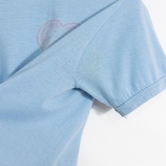 Vintage 80s Heart Ringer T Shirt Small – Single Stitch Distressed Name Text Blue