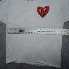 Keith Haring Shirt Mens L White Red Heart Ripple Junction