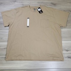 Dickies T-Shirt Men’s 4XL Khaki Heavy Weight Cotton Short Sleeve New