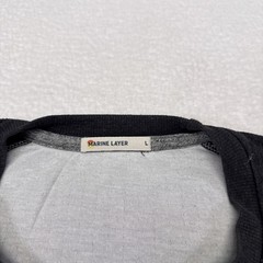 Marine Layer Long Sleeve Shirt Mens Size Large Gray Black Casual Baseball