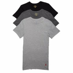 3 POLO RALPH LAUREN S M L XL SLIM FIT COTTON BLACK WHITE NAVY CREW NECK T SHIRTS
