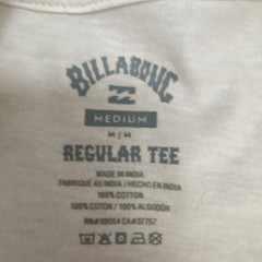 Billabong White Men’s Medium Crew Neck T-Shirt FREE SHIPPING