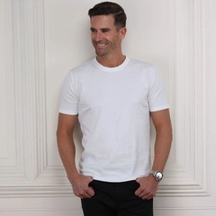 Collars & Co T-Shirt Men 2XL White Cotton Silk Luxury Lucca Tee Minimalist NWT