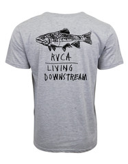 RVCA LIVING DOWNSTREAM FISHING T SHIRT GRAY
