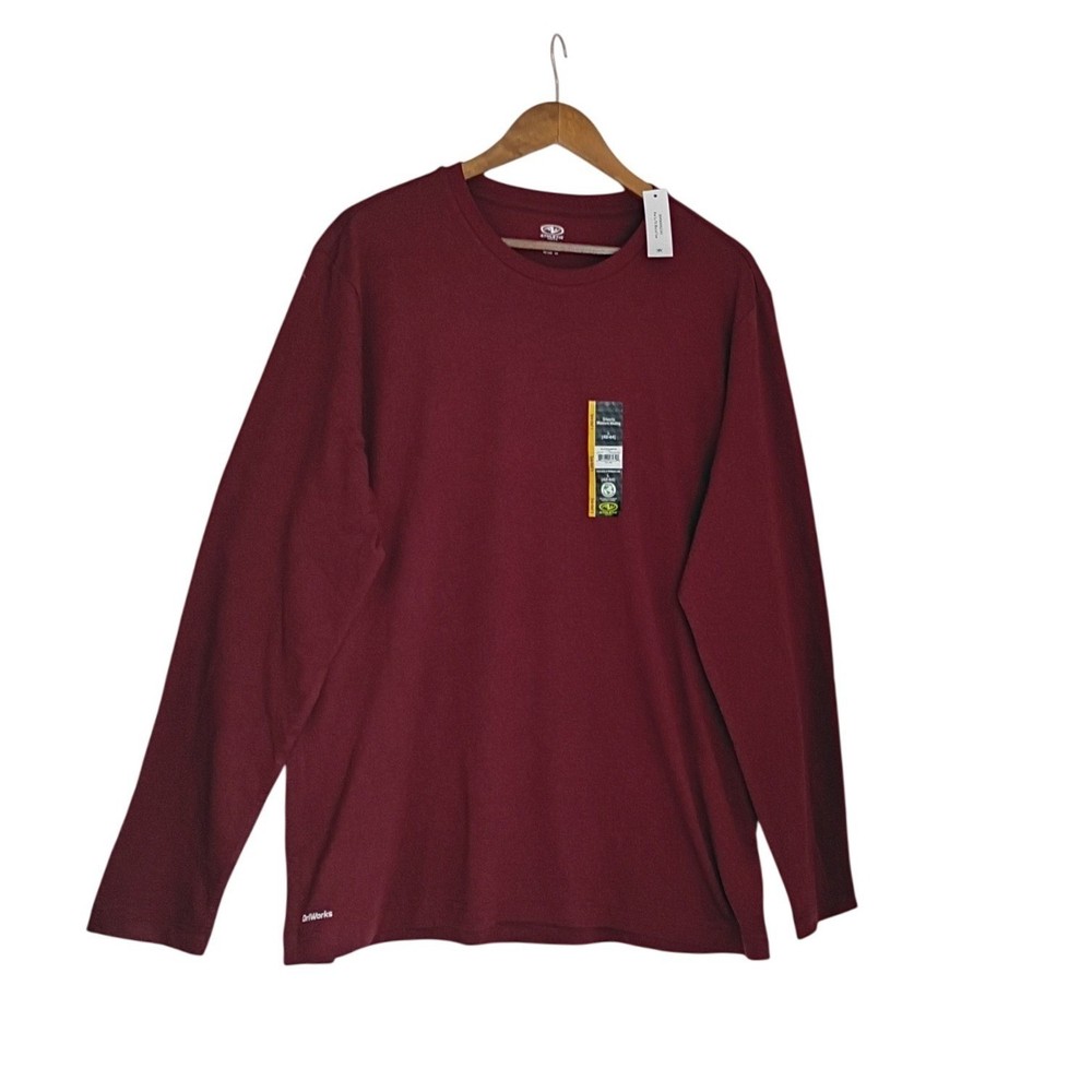 Athletic Works DriWorks Long Sleeve Shirt Men’s Large 42-44 Claret Red NWT