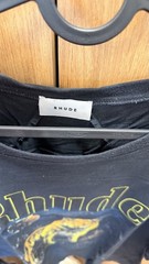 RHUDE Men’s Black Wolf Logo Graphic Print Crew Neck Short Sleeve T-Shirt XL