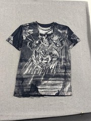 Y2K Affliction T-Shirt Puppet Master Mens All Over Print Graphic Tee Large Black
