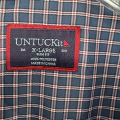 UNTUCKit Salice Shirt Mens XL Navy Blue Slim Fit Button Down Long Sleeve Plaid