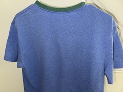Patagonia Mens Shop Sticker Pocket Tee Shirt Medium Blue Crewneck Casual Outdoor