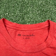 Travis Mathew Graphic Shirt Men’s Size L Red Short Sleeve * READ * Crew Neck