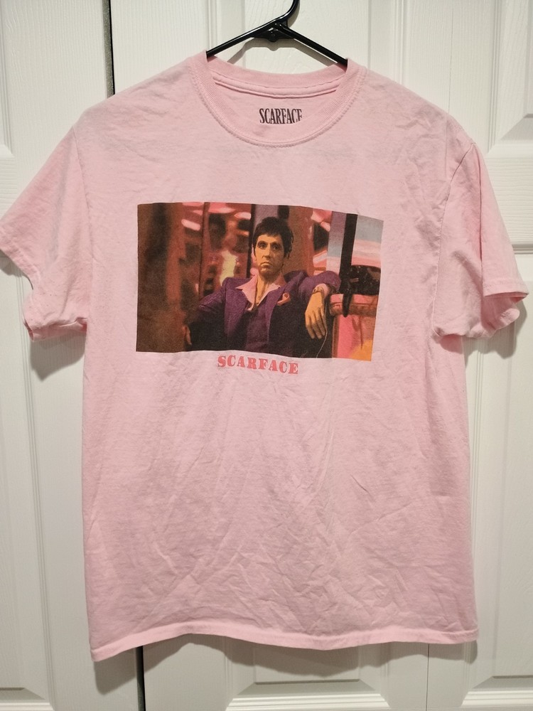 SCARFACE Rare Pink Official Movie T-Shirt Medium Tony Montana Al Pacino