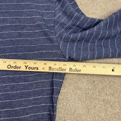 Marine Layer Mens M/L Marge Henley Shirt Blue Striped Long Sleeve Cotton