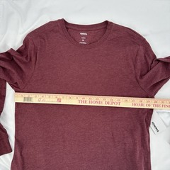 Sonoma Men’s Sz M Adaptive Collar T-Shirt Maroon Long Sleeve Tee NWT