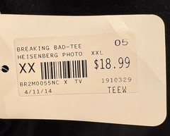 Breaking Bad Heisenberg XXL Gray T-Shirt New With Tags 2XL Bryan Cranston