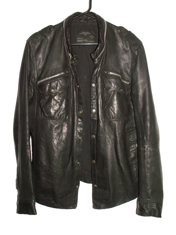Men’s All Saints POSTNOON LEATHER SHIRT jacket overshirt XL (ref61) £159.99!!!!!