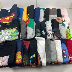 Wholesale Lot of 29 Cartoon/Anime Grahpic Long/Short Sleeve Shirts Sizes in Desc