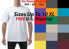 T-Shirts Short Sleeve Tees Heavyweight Shirts Solid BIG TALL Oversize UP TO 10XL