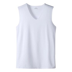 MEN’S ICE SILK SLEEVELESS V-NECK VEST – LIGHTWEIGHT BREATHABLE SUMMER TANK TOP
