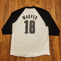Vans Warped Tour Shirt Adult Large White Baseball Raglan 3/4 Sleeve Skull