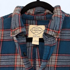 Mens Blue flannel button up shirt || L || St Johns Bay