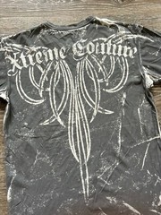 Xtreme Couture T Shirt USA Short Sleeve Skull Y2K MMA Randy AOP double Sided L