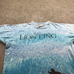Vintage Lion King Shirt Mens XL Blue Simba Silhouette Graphic AOP Disney 90s