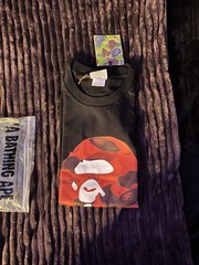 A Bathing Ape BAPE Black Ape Head Graphic Print Crew Neck T-Shirt Men’s S