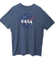 Fifth Sun NASA Logo T-Shirt Heather Blue Graphic Tee XXL Navy Mens 2XL Unisex