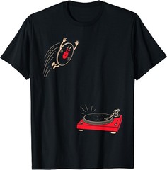 Record Flop | Funny Vinyl Jumping onto Turntable T-Shirt