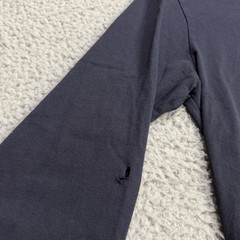 Kith Shirt Mens Medium Blue Navy Graphic Long Sleeve Stretch Cotton Crew Casual