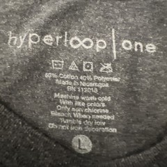 Virgin Hyperloop Shirt Large Gray Space Travel Exploration Richard Branson New